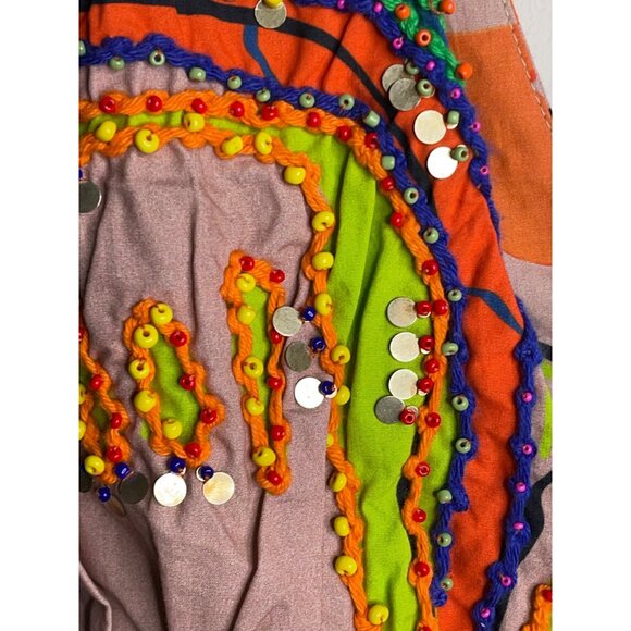 Anthropologie Midi Beaded Dress Green Floral Roopa Pemmaraju Size XS NEW - Picture 9 of 10